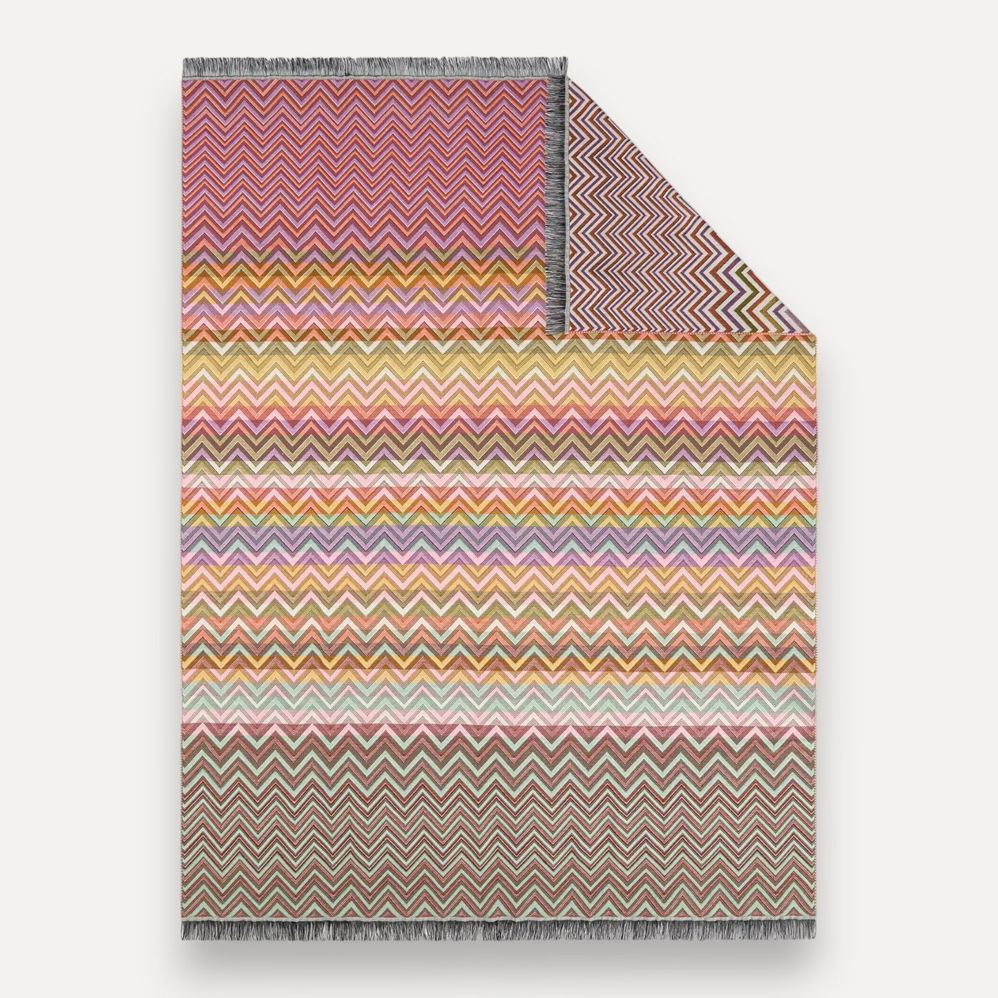 Multicolour Chevron Wool-Blend Blanket