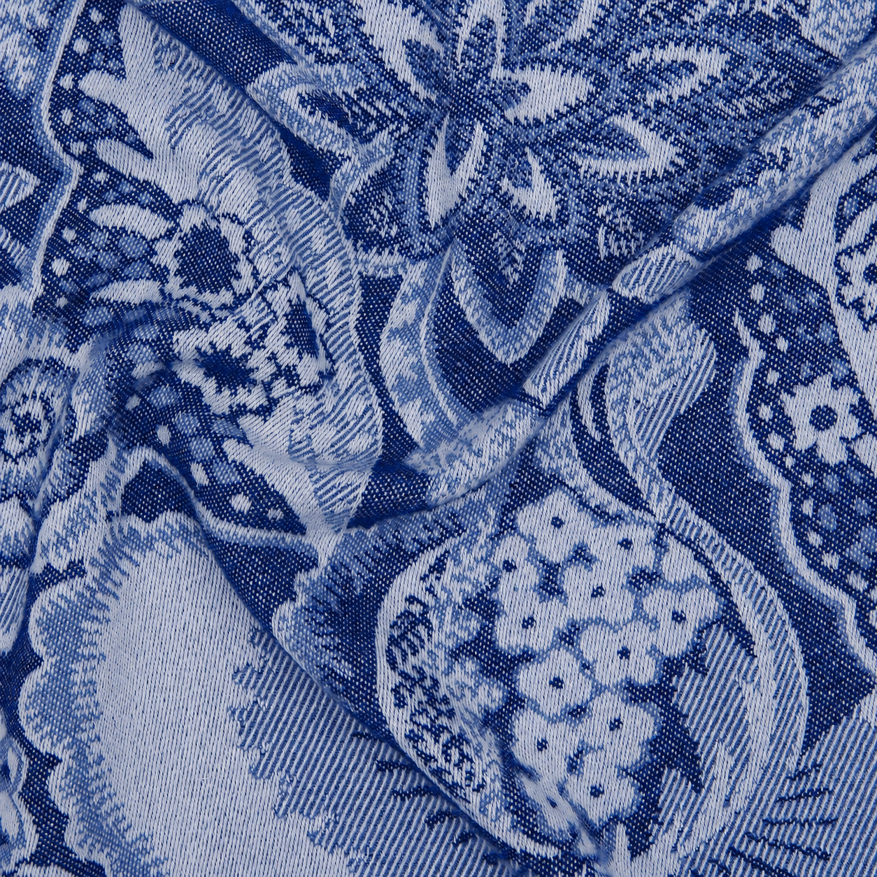 Navy Stylised Floral Wool Throw