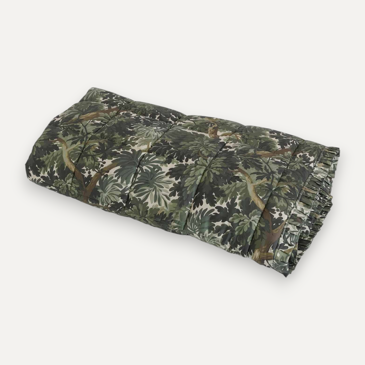 Green Woodland Cotton Sateen Quilt