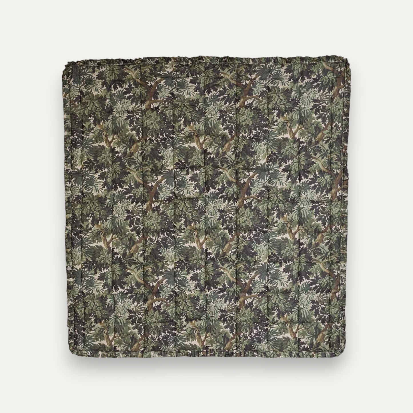 Green Woodland Cotton Sateen Quilt