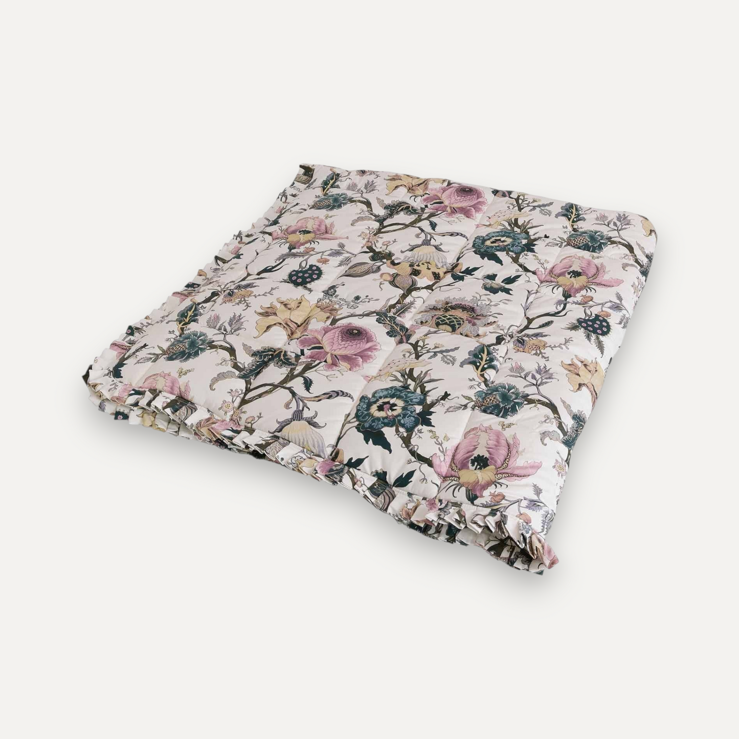 Off-White Wildflower Cotton Sateen Quilt
