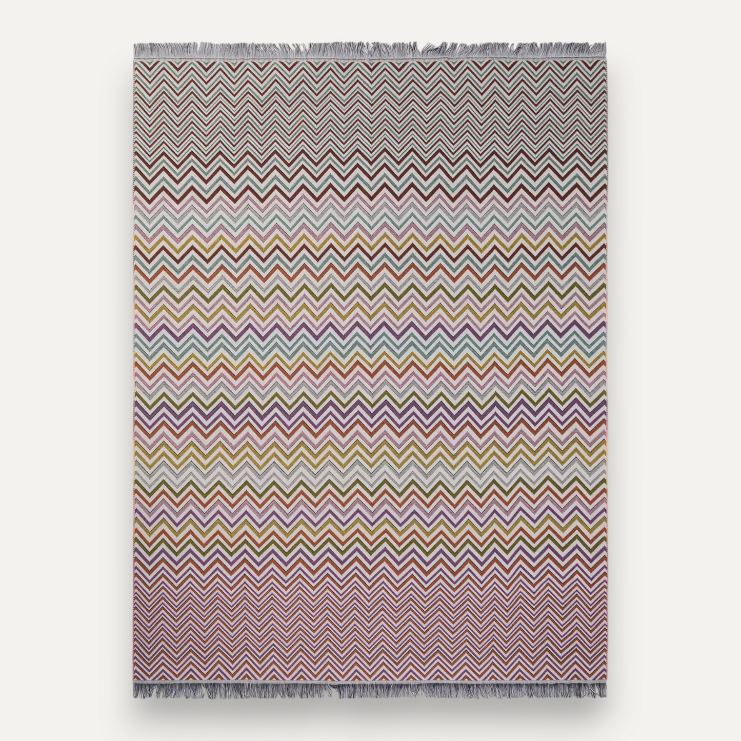 Multicolour Chevron Wool-Blend Blanket