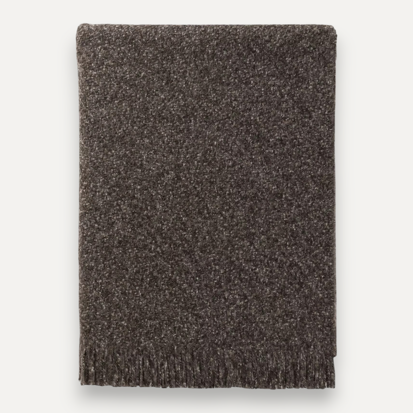 Charcoal Bouclé Cashmere-Silk Throw