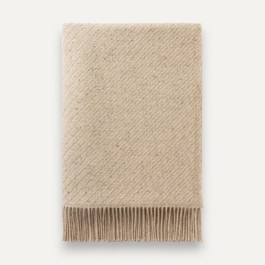 Cream Dun Textured Cashmere Throw