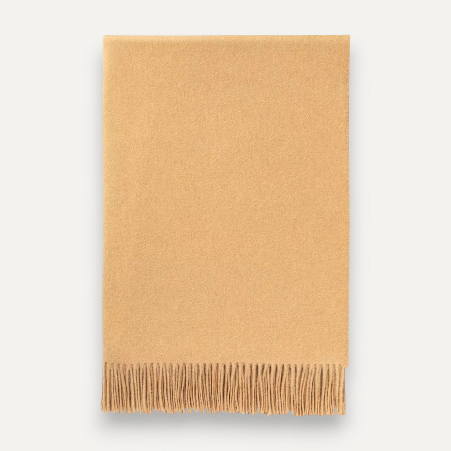 Fringed Solid Cashmere Throw
