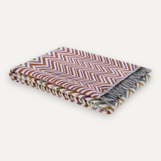 Multicolour Chevron Wool-Blend Blanket