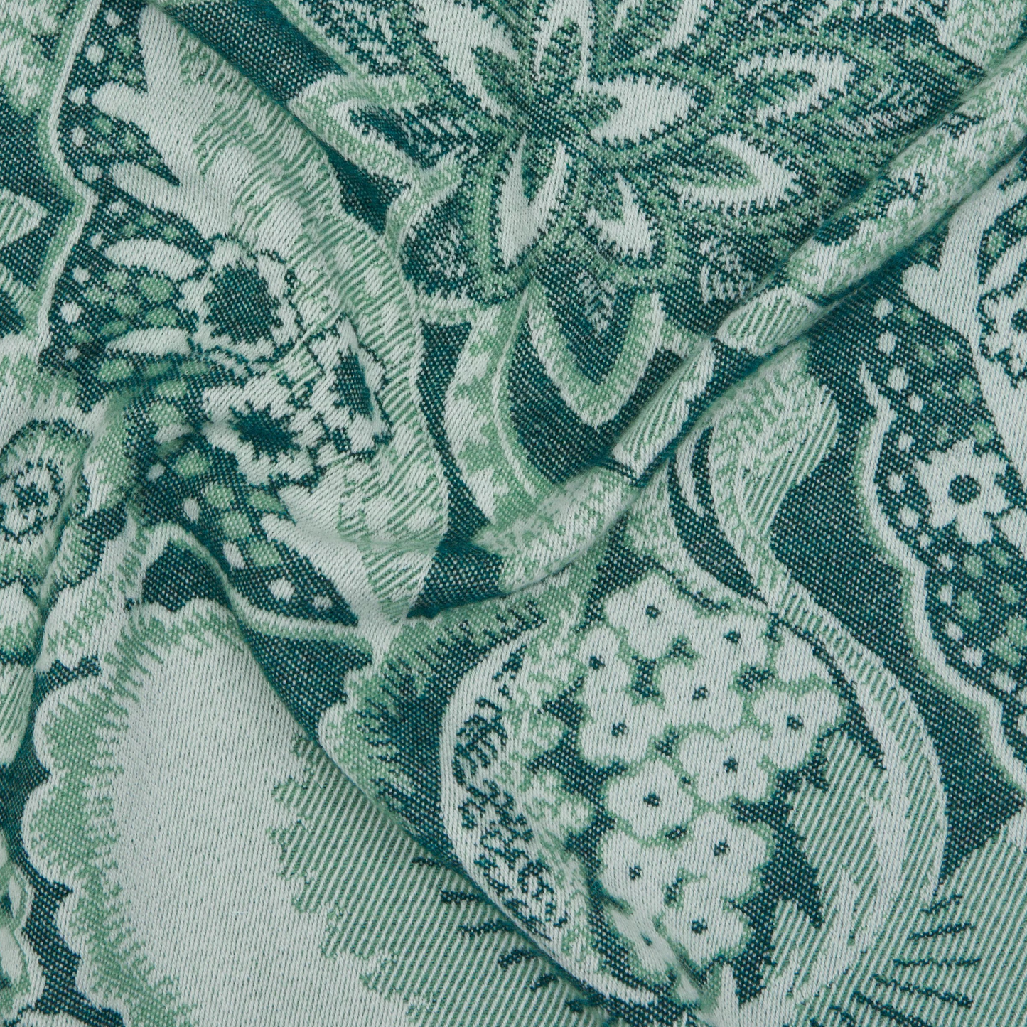 Green Stylised Floral Wool Throw